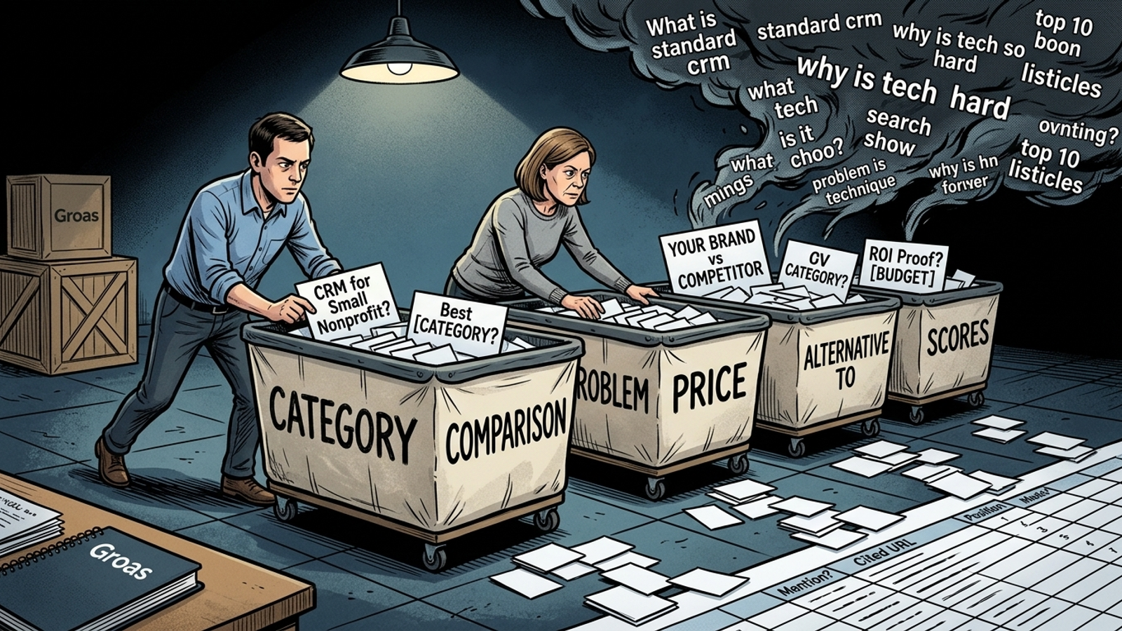 Cover image for: 60 AI Search Prompts Worth Tracking, Sorted by Buyer Intent