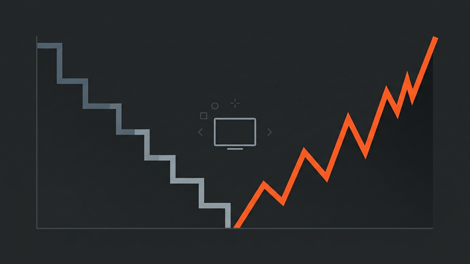 Chart pairing falling impression prices with rising viewer fatigue.